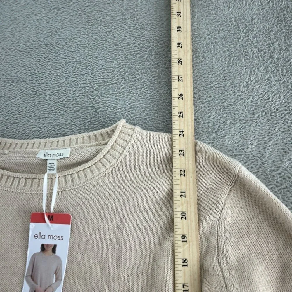 Ella Moss Beige Crewneck Sweater M Womens NWT 1764 - Picture 5 of 8